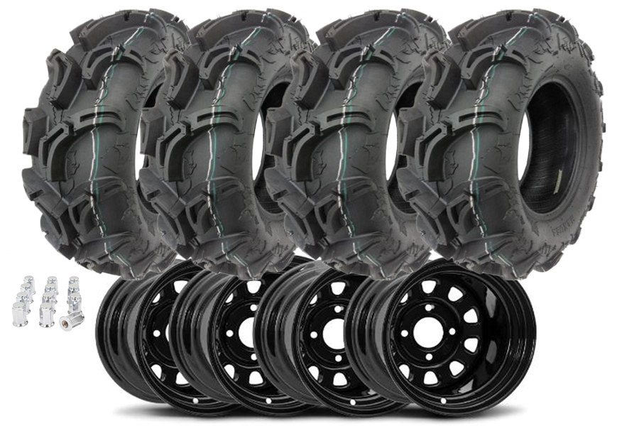 Hjulsats Stålfälgar 12" med Obor Scoprio 26" (30 mm mönsterdjup)