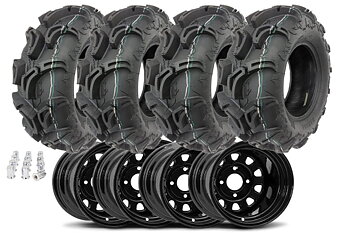 Hjulsats Stålfälgar 12" med Obor Scoprio 26" (30 mm mönsterdjup)