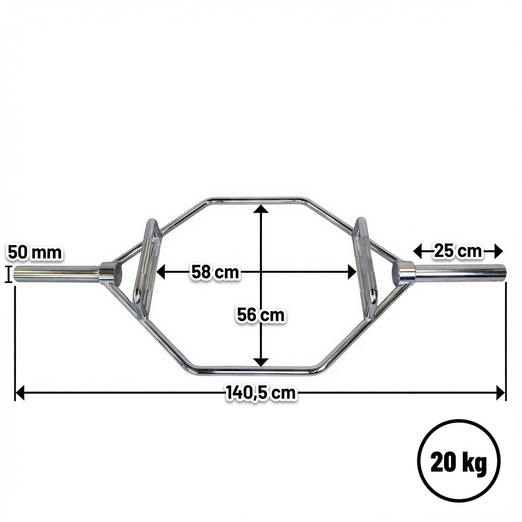 Shrug Bar – Krom 20 kg - 3