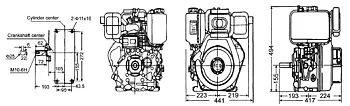 Dieselmotor Loncin 12,0 hk, 25,4 mm axel. 