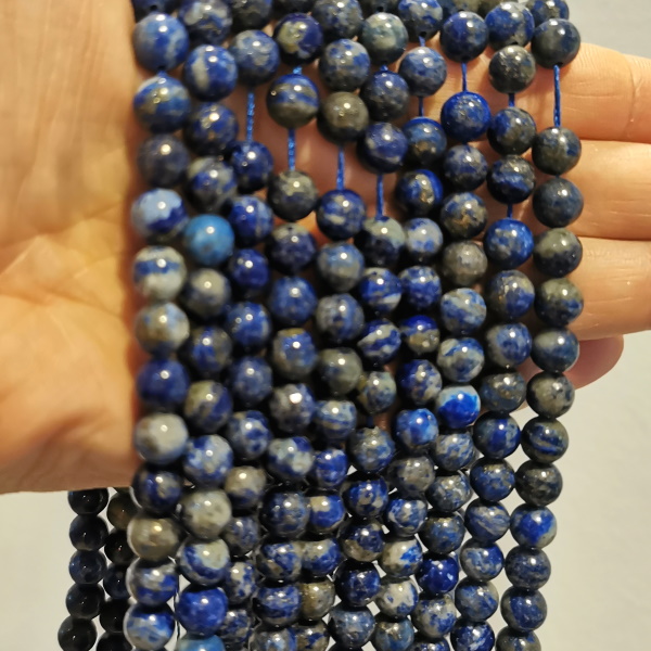 Lapis lazuli – runda pärlor 8 mm, ca 46st - 3
