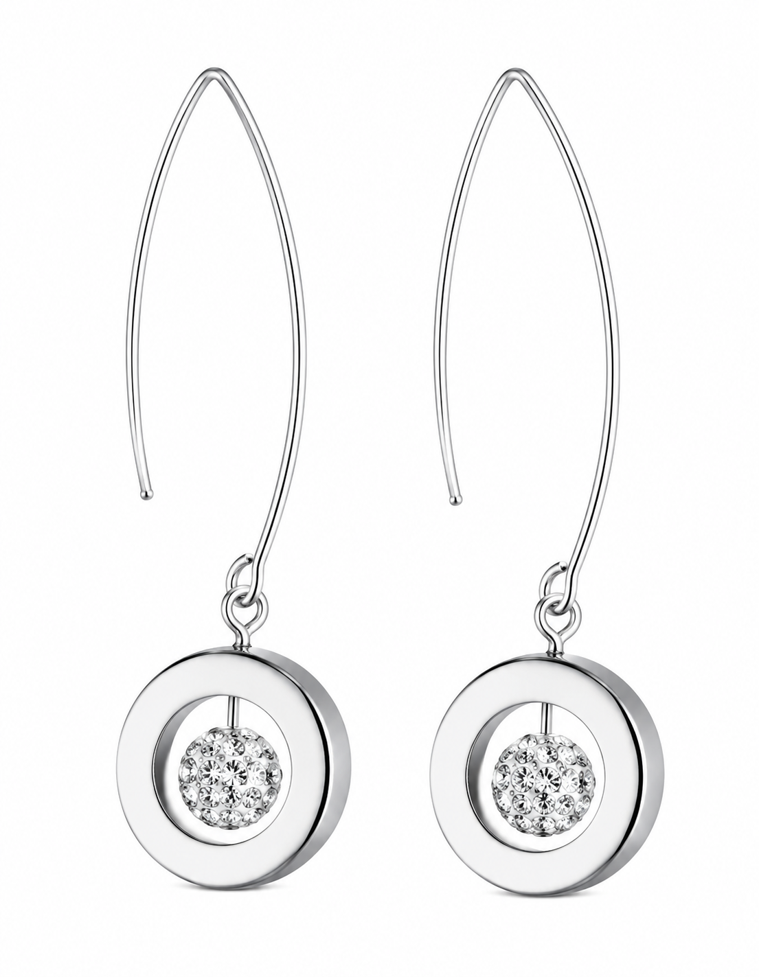 Jenny Earrings Silver Crystal