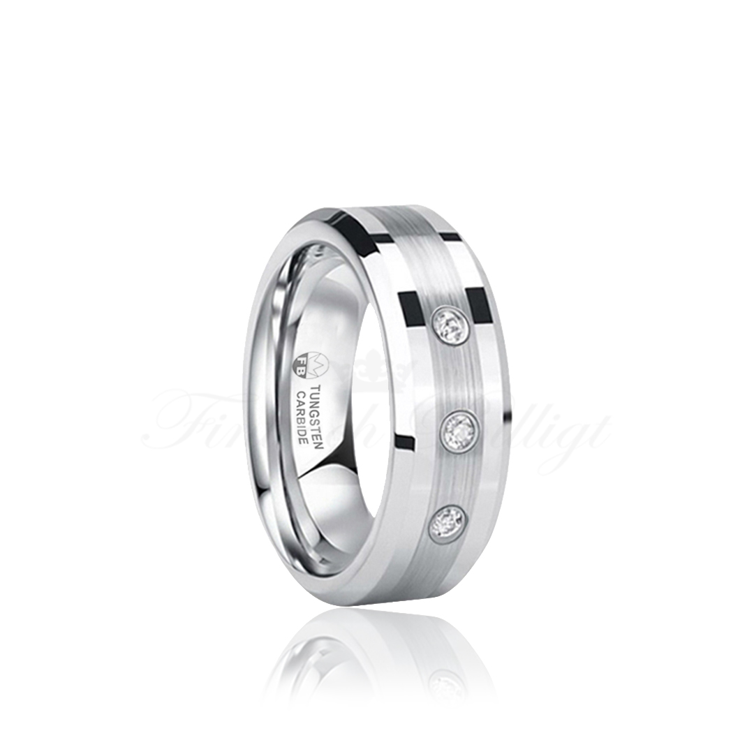 Ring - Exquisite Design Tungsten Matt Band in Silver - FB1000 - 3