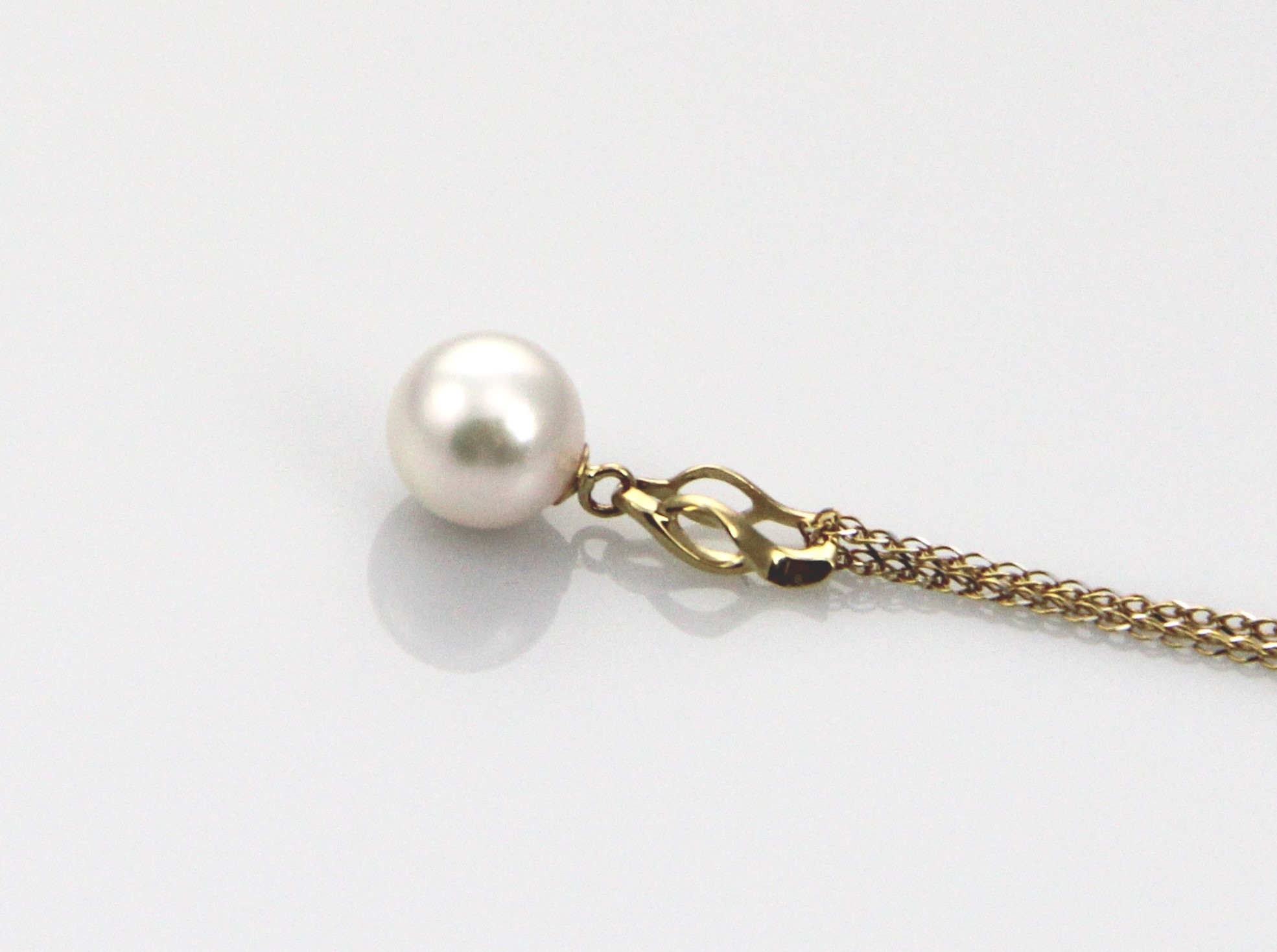 Perlenanhänger-Akoya in AAA-Qualität in 14 Karat Gold 8.5 mm - 3