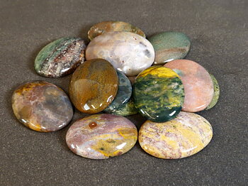 Indisk No Worry Stone /Bekymmer Sten, 35mm - Fancy Jaspis