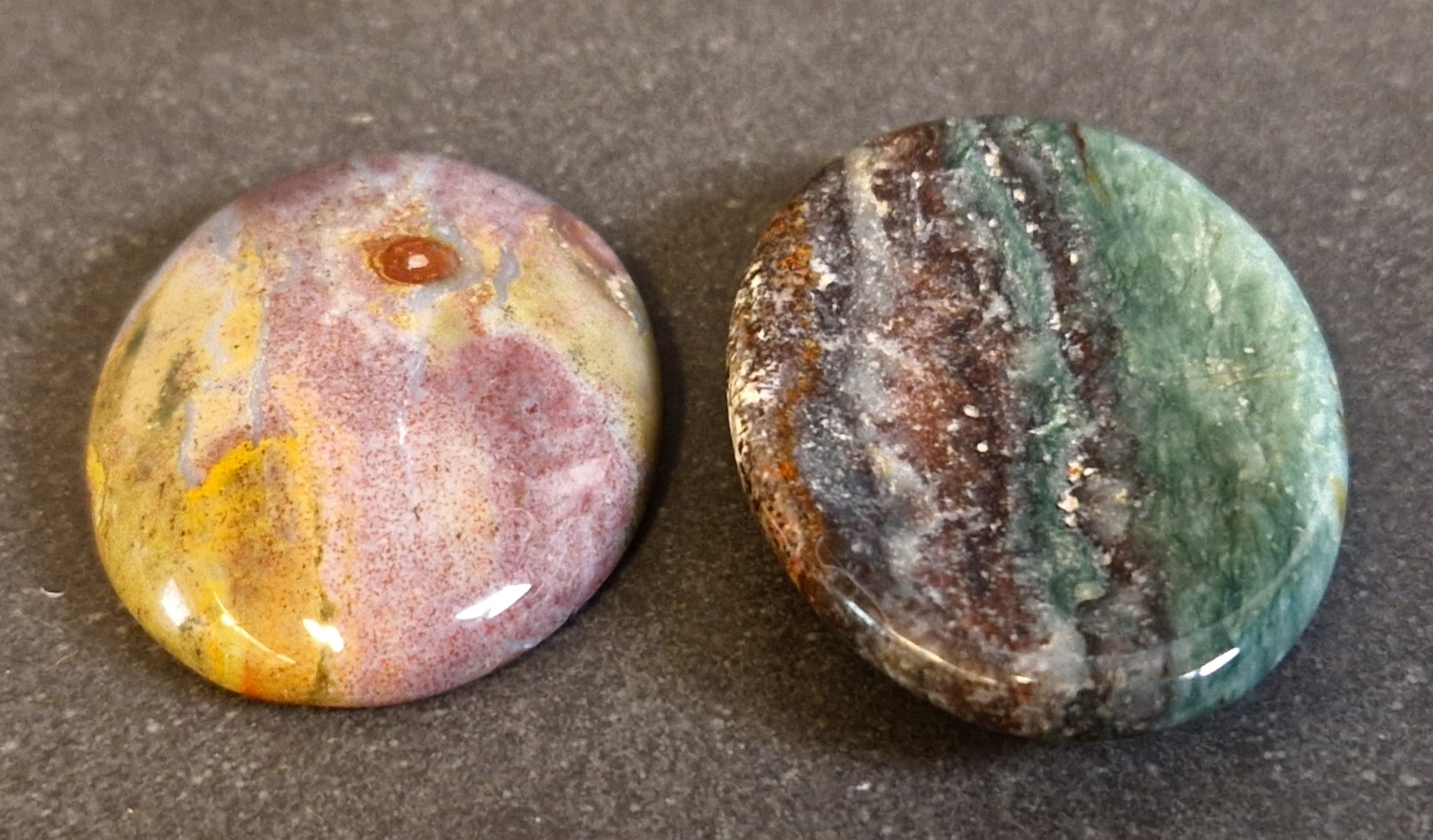 Indisk No Worry Stone /Bekymmer Sten, 35mm - Fancy Jaspis - 2