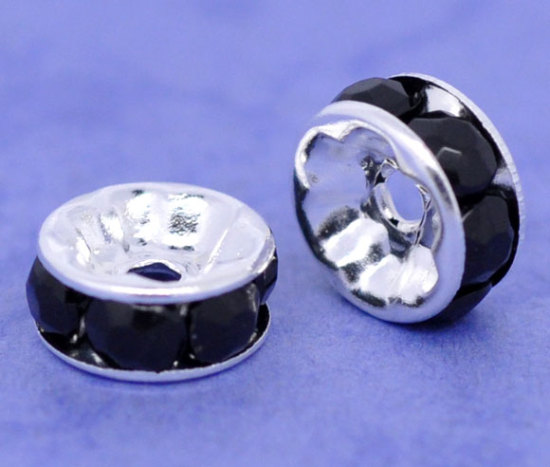 strass rondelle 8mm black - 2