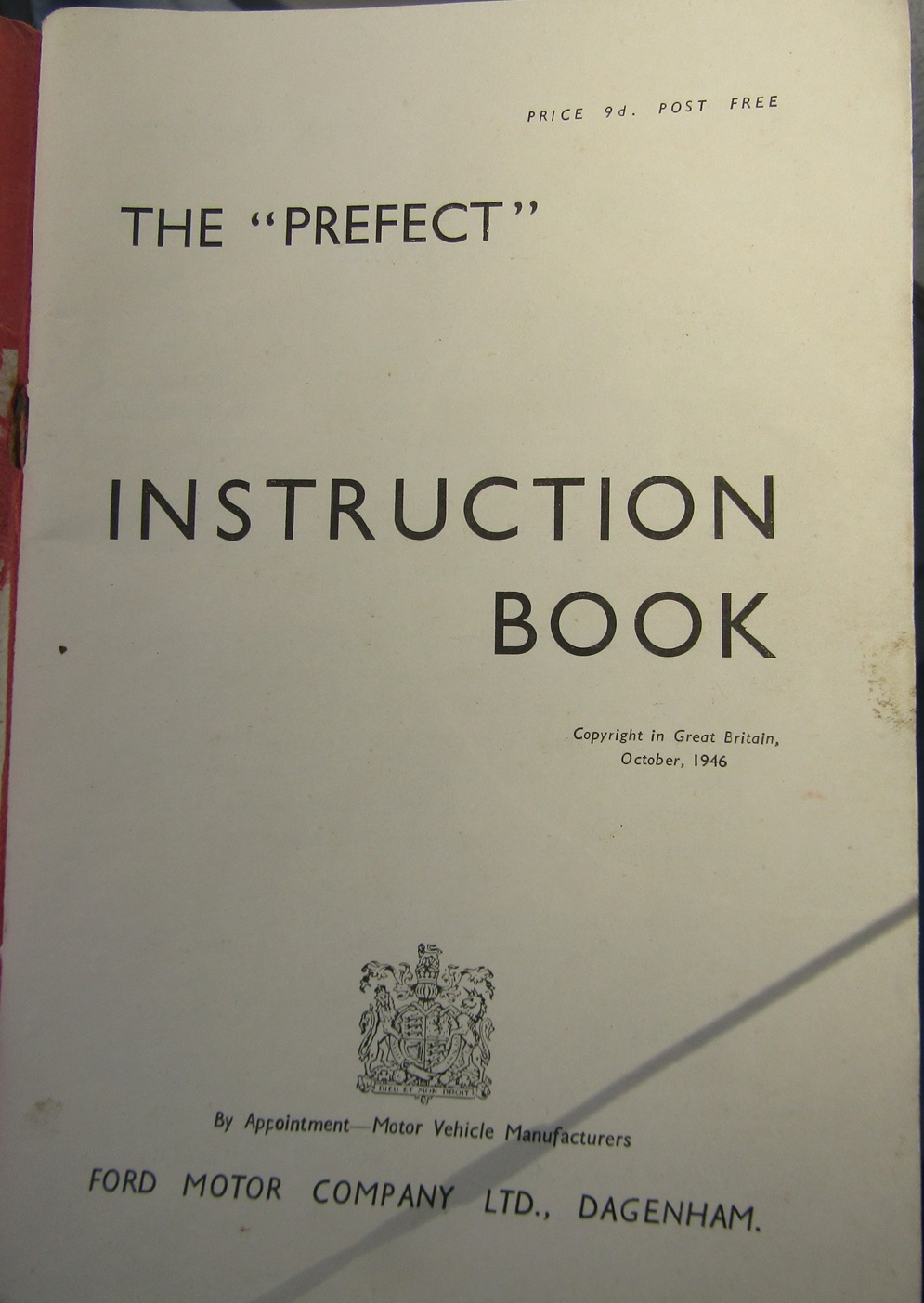 1946 Ford Prefect Instruction Book - 2