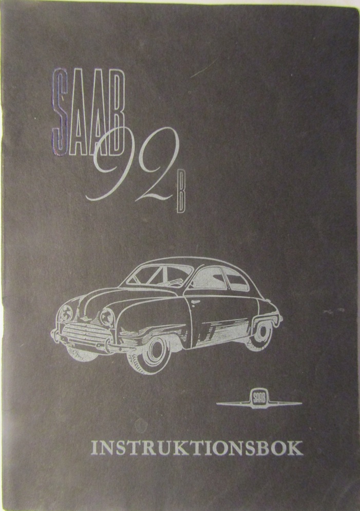 1956 SAAB 92 B Instruktionsbok
