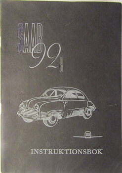 1956 SAAB 92 B Instruktionsbok