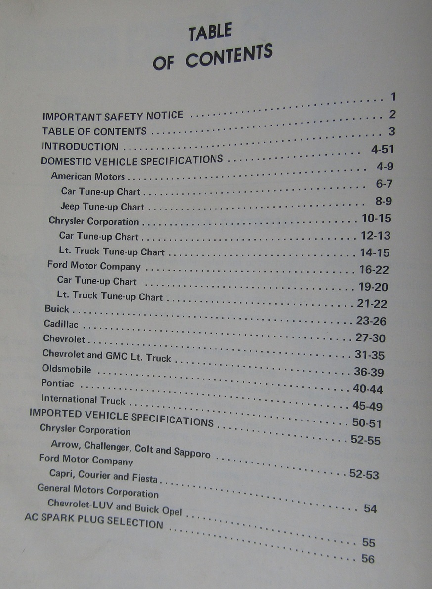 1977-78 Tune-Up Specifications - 2