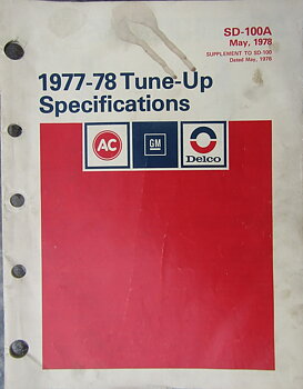 1977-78 Tune-Up Specifications