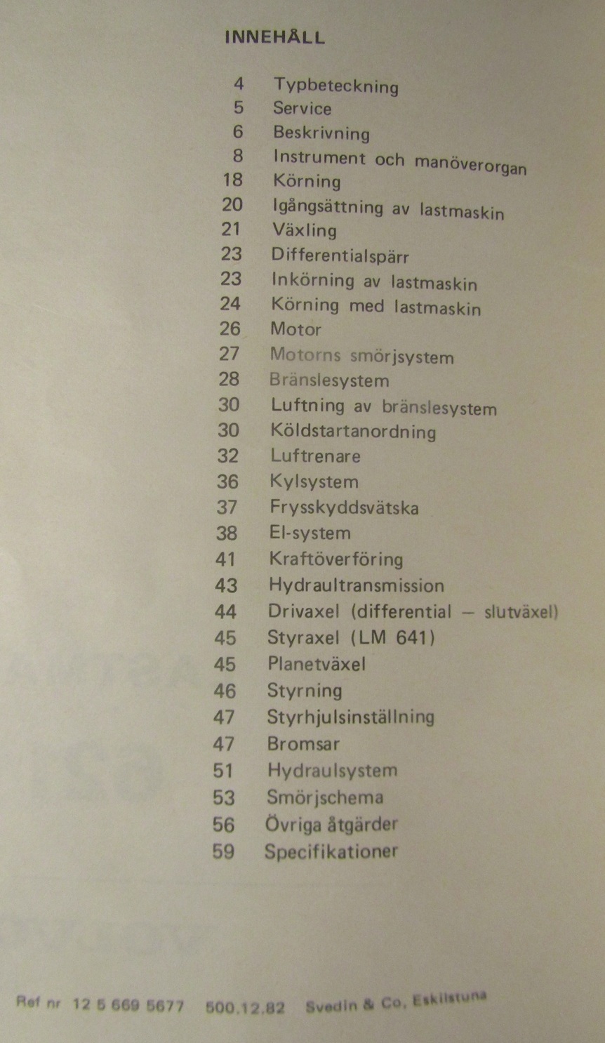 1974-1978 Volvo BM Lastmaskin 621/641 instruktionsbok 12-82 - 2