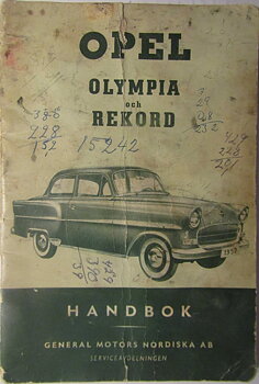 1957 Opel Olympia och Rekord Handbok