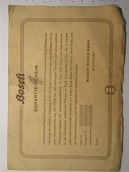 1950 Bosch Garantie-Schein