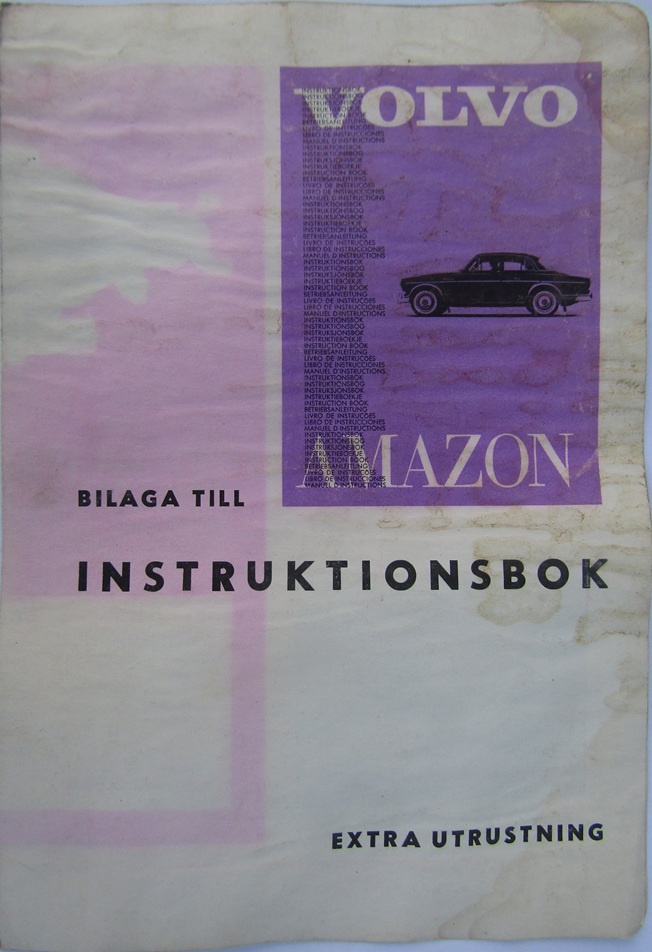 1964 Volvo Amazon Extra utrustning Bilaga till Instruktionsbok 9.63
