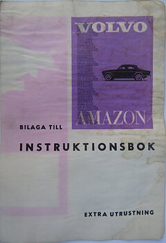 1964 Volvo Amazon Extra utrustning Bilaga till Instruktionsbok 9.63