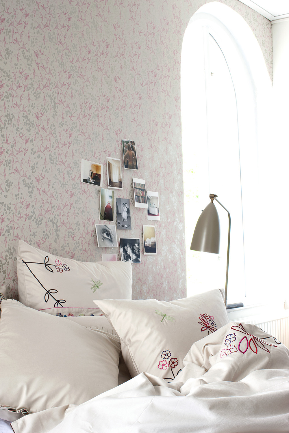Tapet Rainbirds Natural/Pink