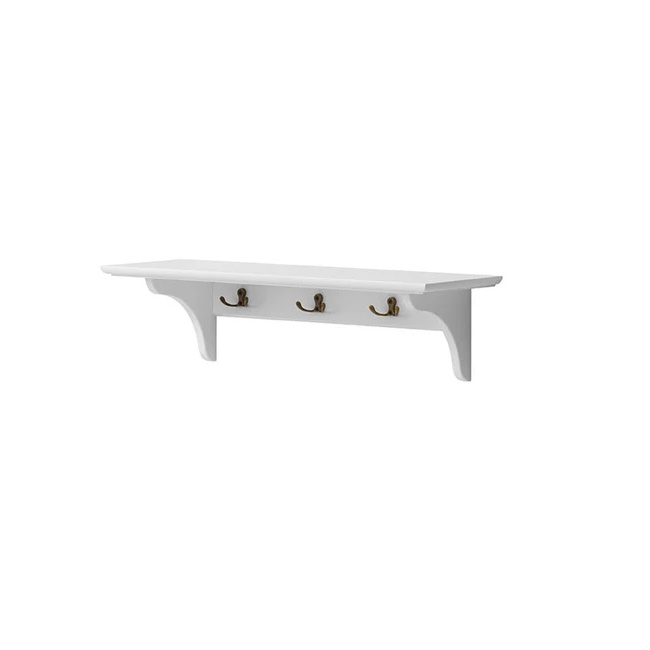 Hylla med krokar vit 20 x 60 cm Oliver Furniture