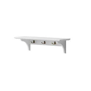 Hylla med krokar vit 20 x 60 cm Oliver Furniture