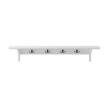 Hylla med krokar vit 90 cm x 20 cm Oliver Furniture
