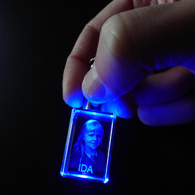 2D Crystal Keyring Rek Blue  light