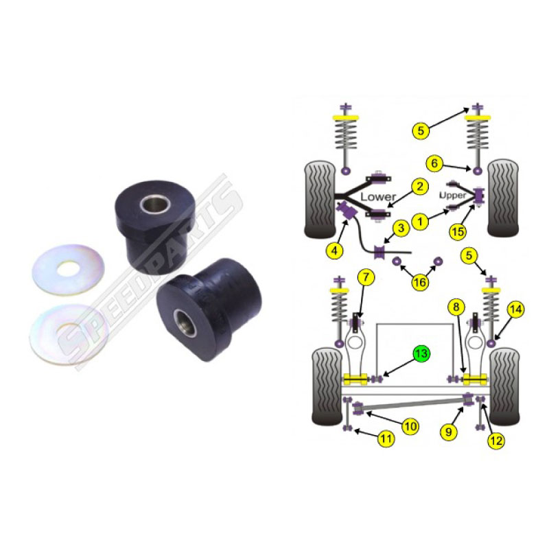 Rear Anti-roll-bar to axle bush (13) - 2