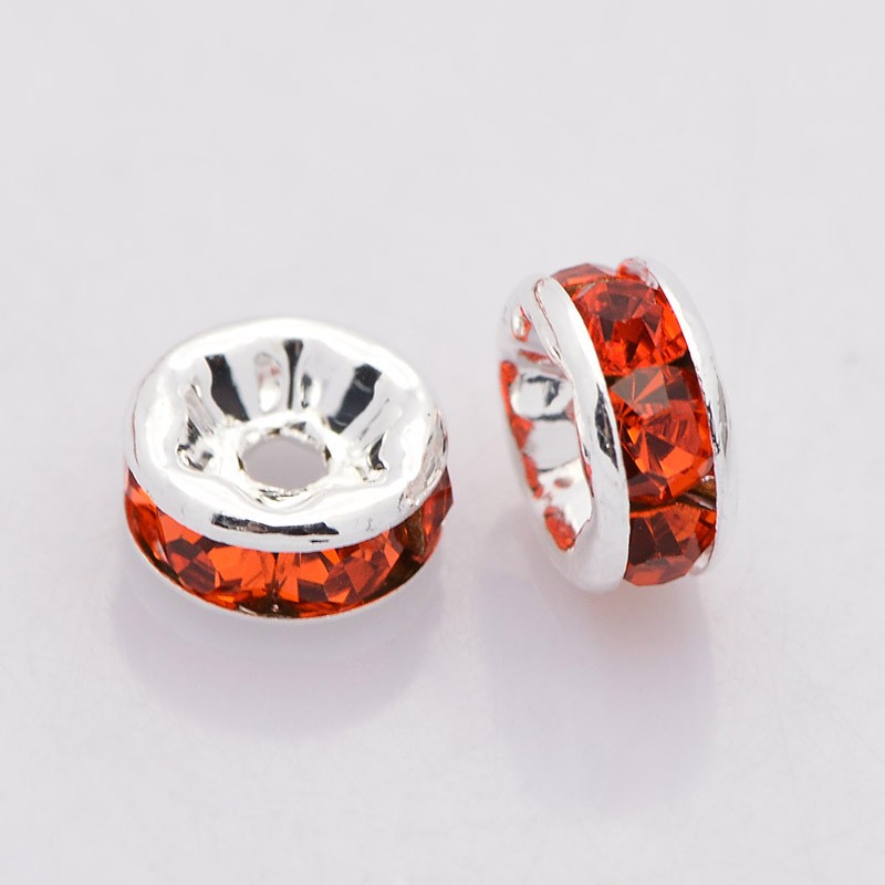 strassrondell, Silver 6mm Orange - 2