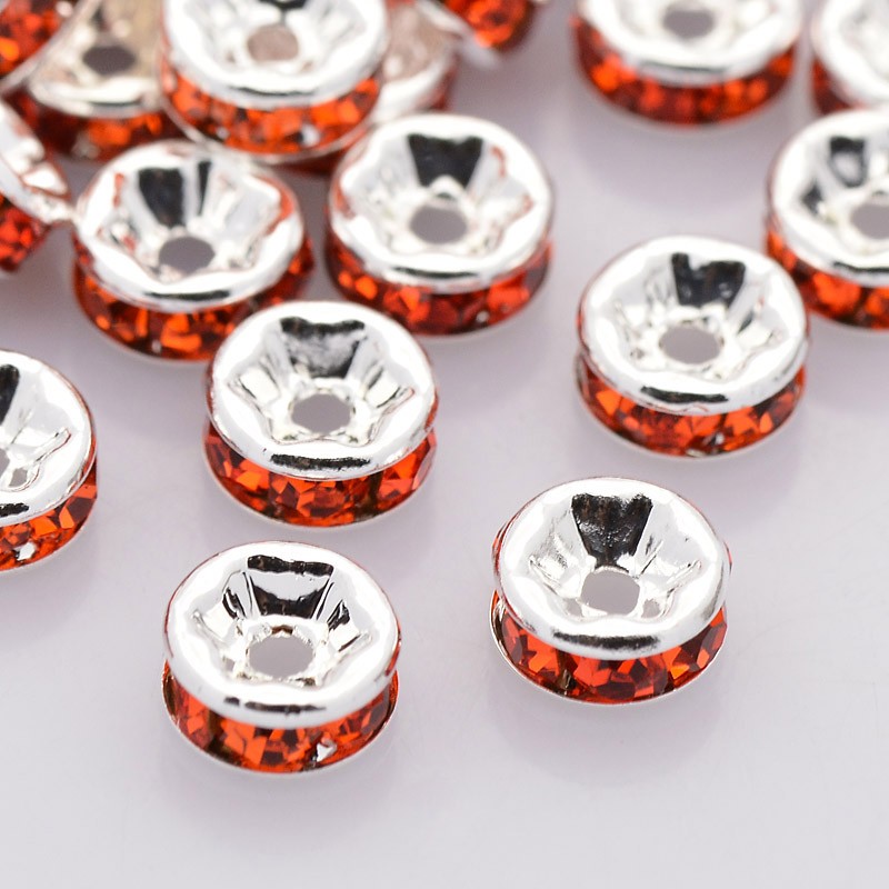 strassrondell, Silver 6mm Orange