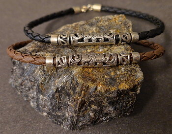 Balinese Läder/Silver Armband