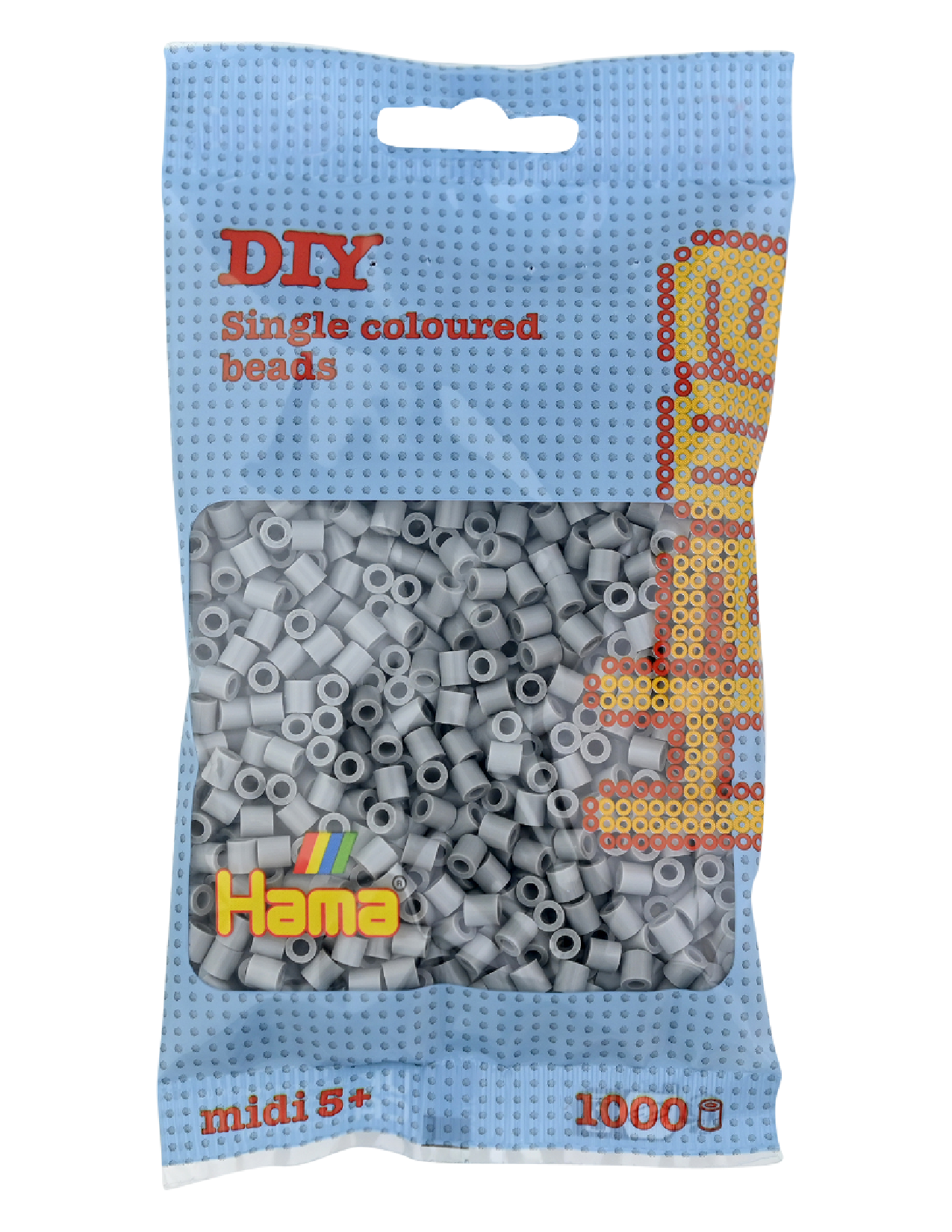 Hama 207-17 midi beads 1000pcs grey