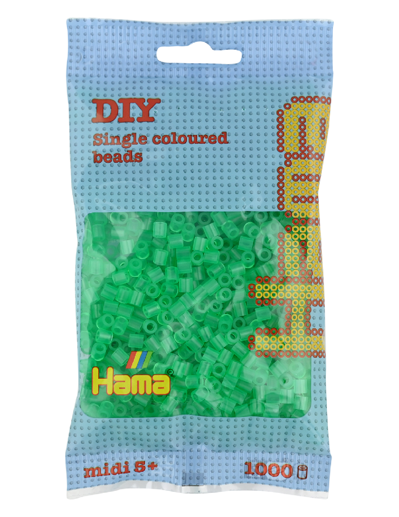 Hama 207-16 midi pärlor 1000st Genomskinlig grön