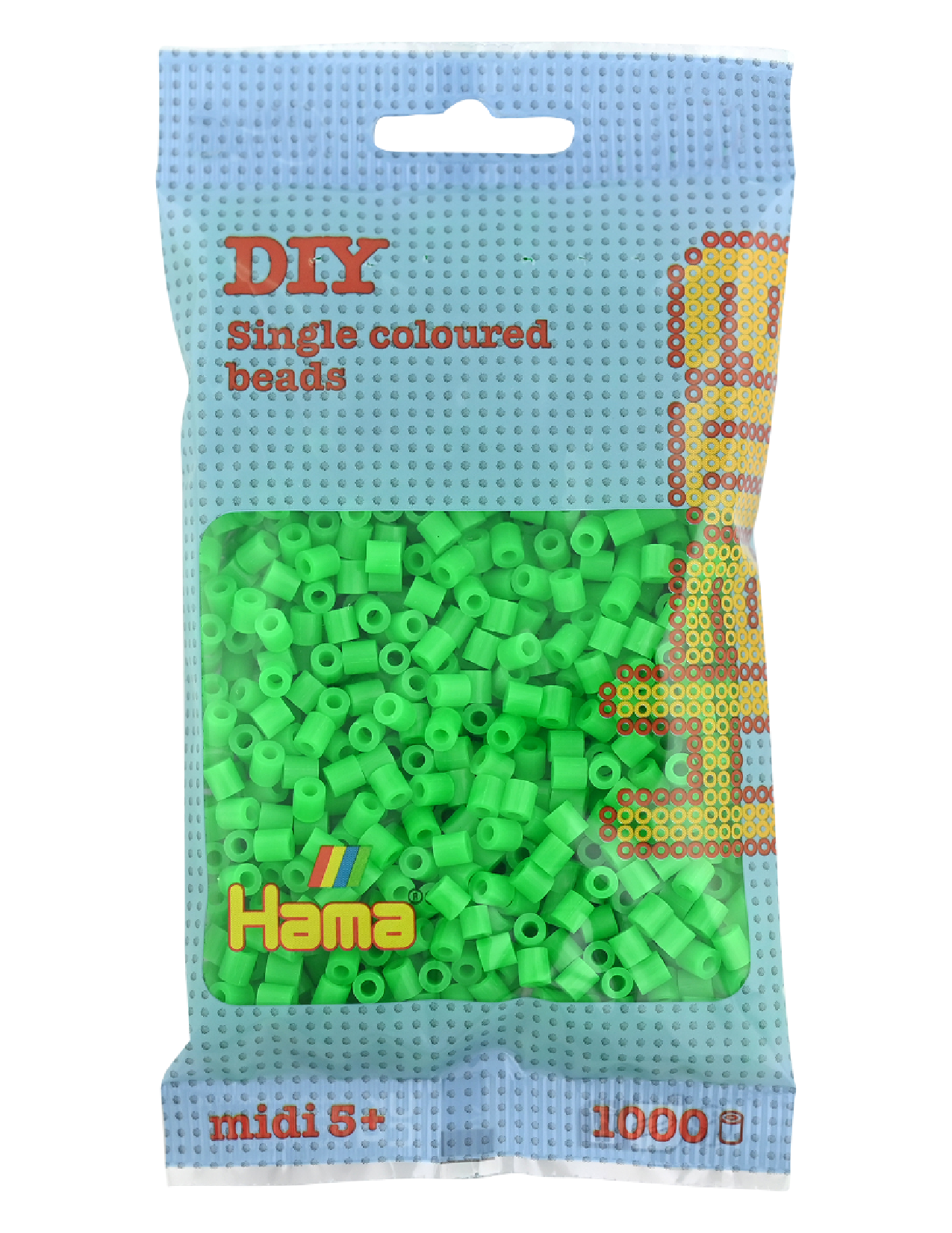 Hama 207-42 midi pärlor 1000st fluorescerande grön