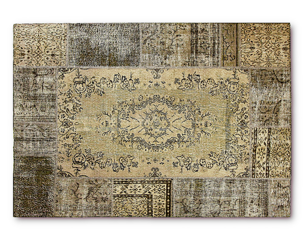Brun Patchwork Matta 170 x 240 cm
