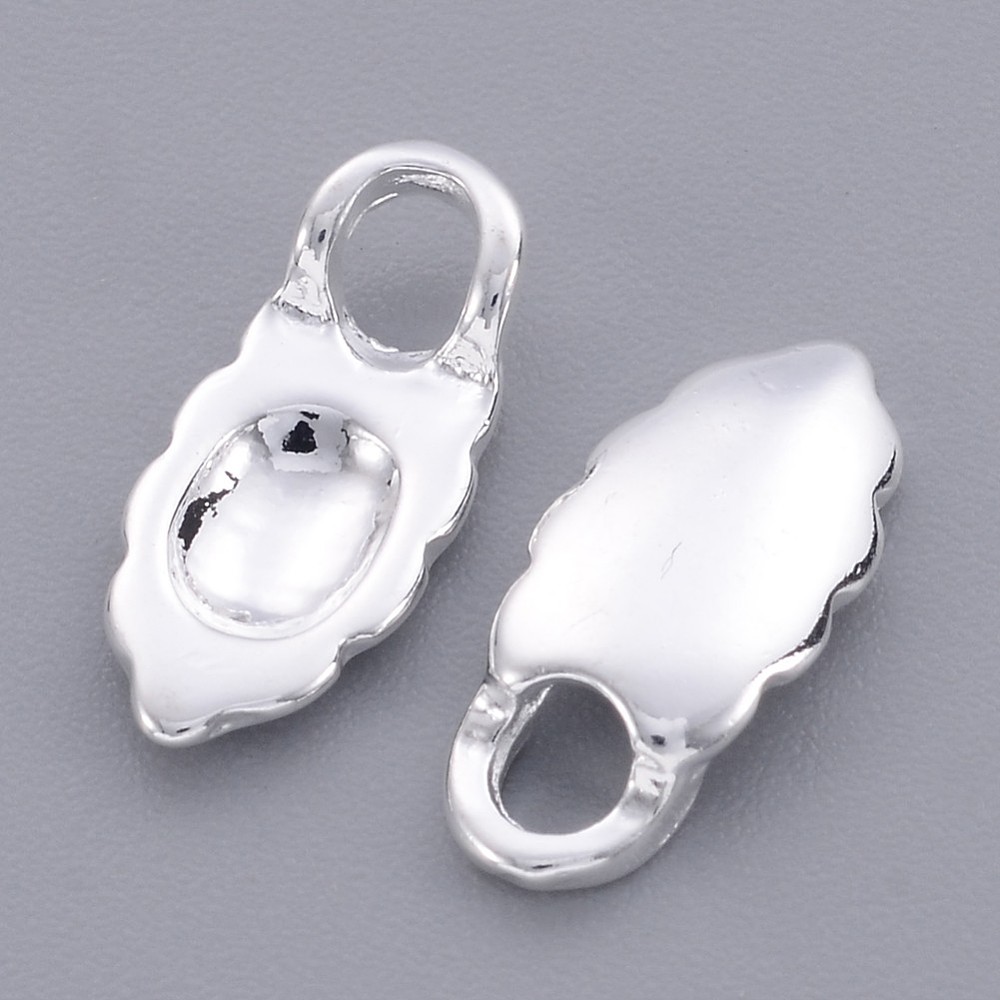 Bakstycken mini löv silver 6x14 mm 50 st - 2