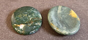 Indisk No Worry Stone /Bekymmer Sten, 35mm - Grön Jaspis
