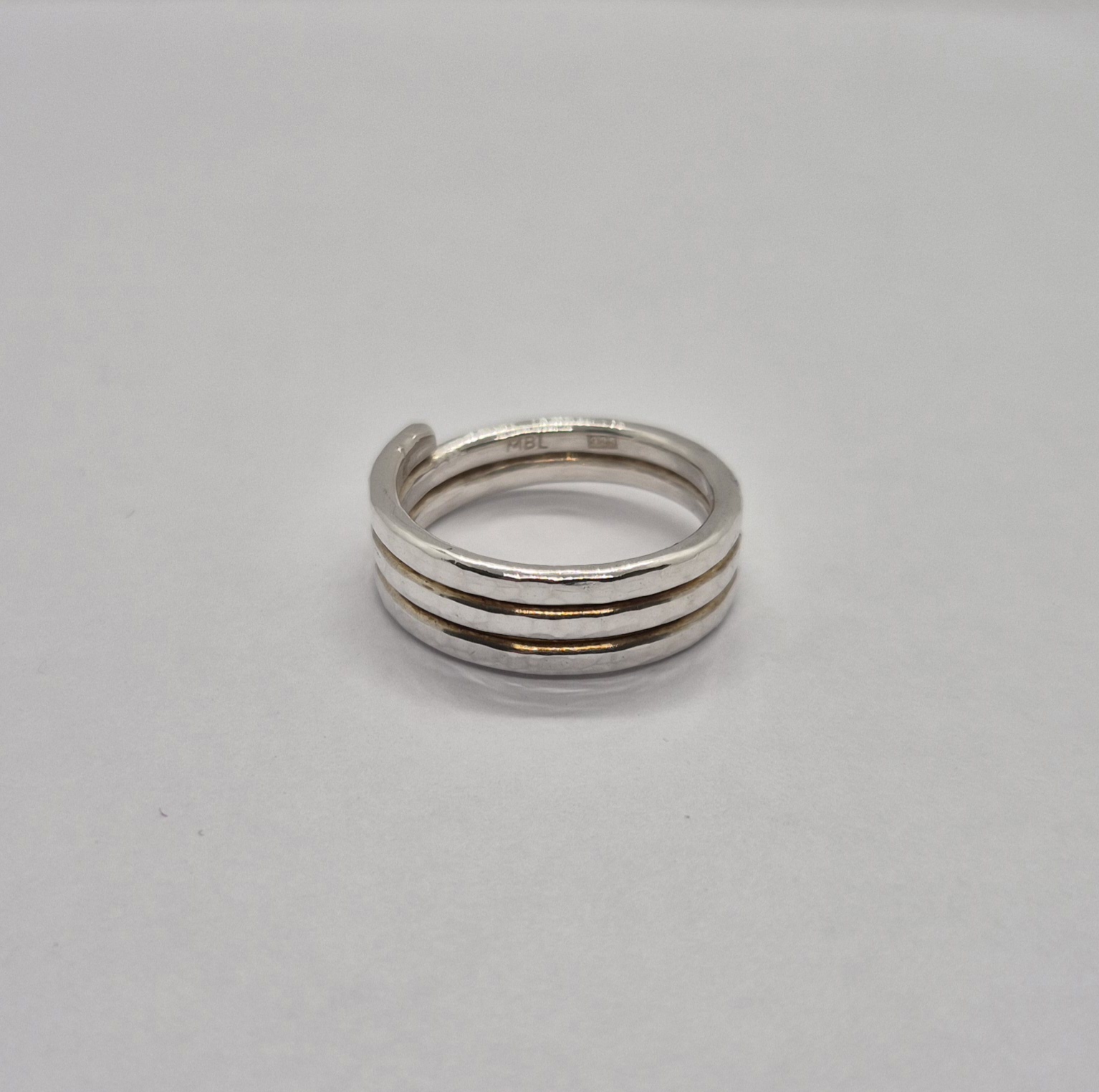 Hamrad trådring 3 varv - 925 Sterling Silver