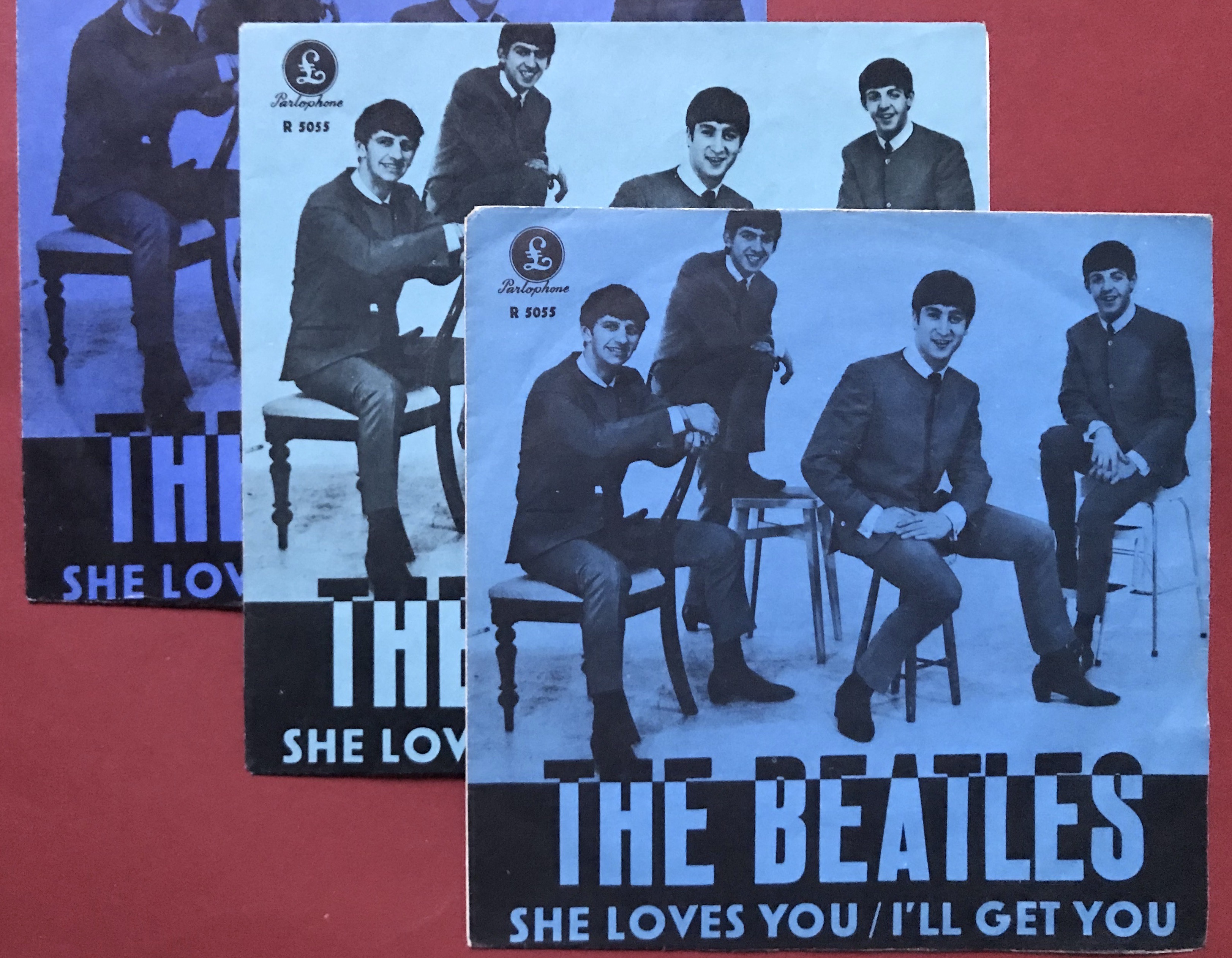 BEATLES - She loves you 7" LIGHT BLUE Swe PS 1963 - 5