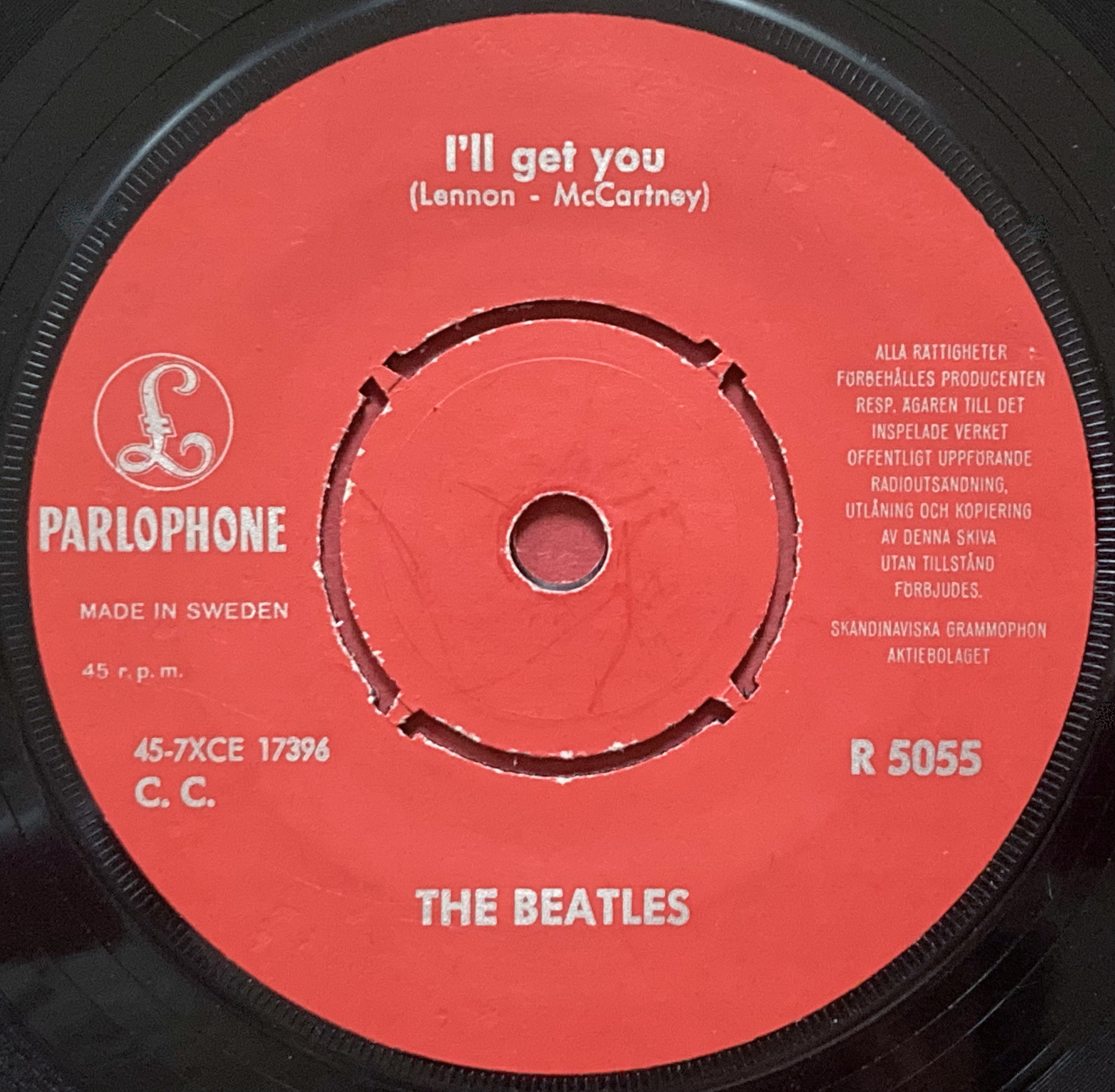 BEATLES - She loves you 7" LIGHT BLUE Swe PS 1963 - 4