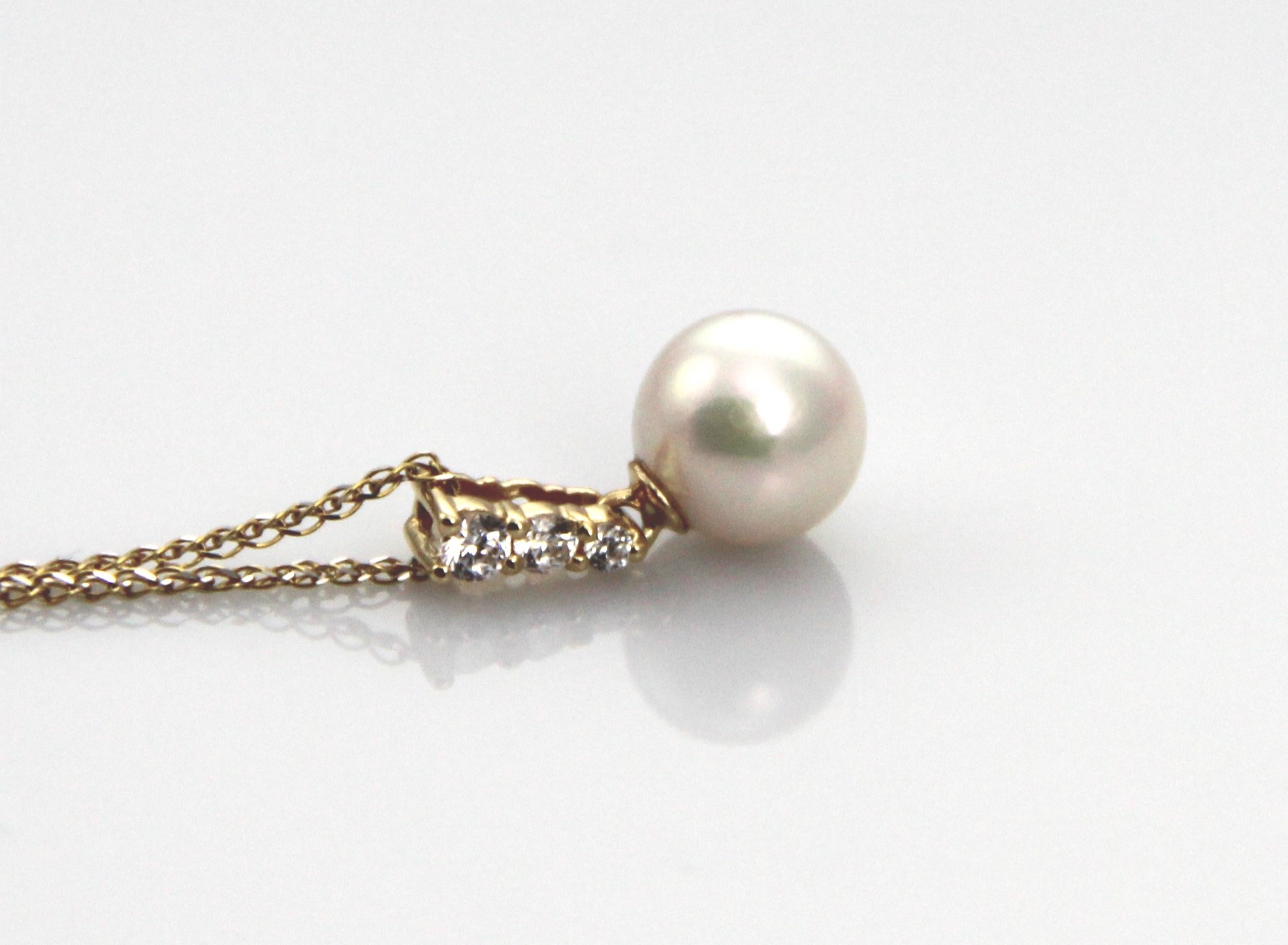 Perlenanhänger-Akoya in AAA-Qualität in 14 Karat Gold 8–8.5 mm - 3