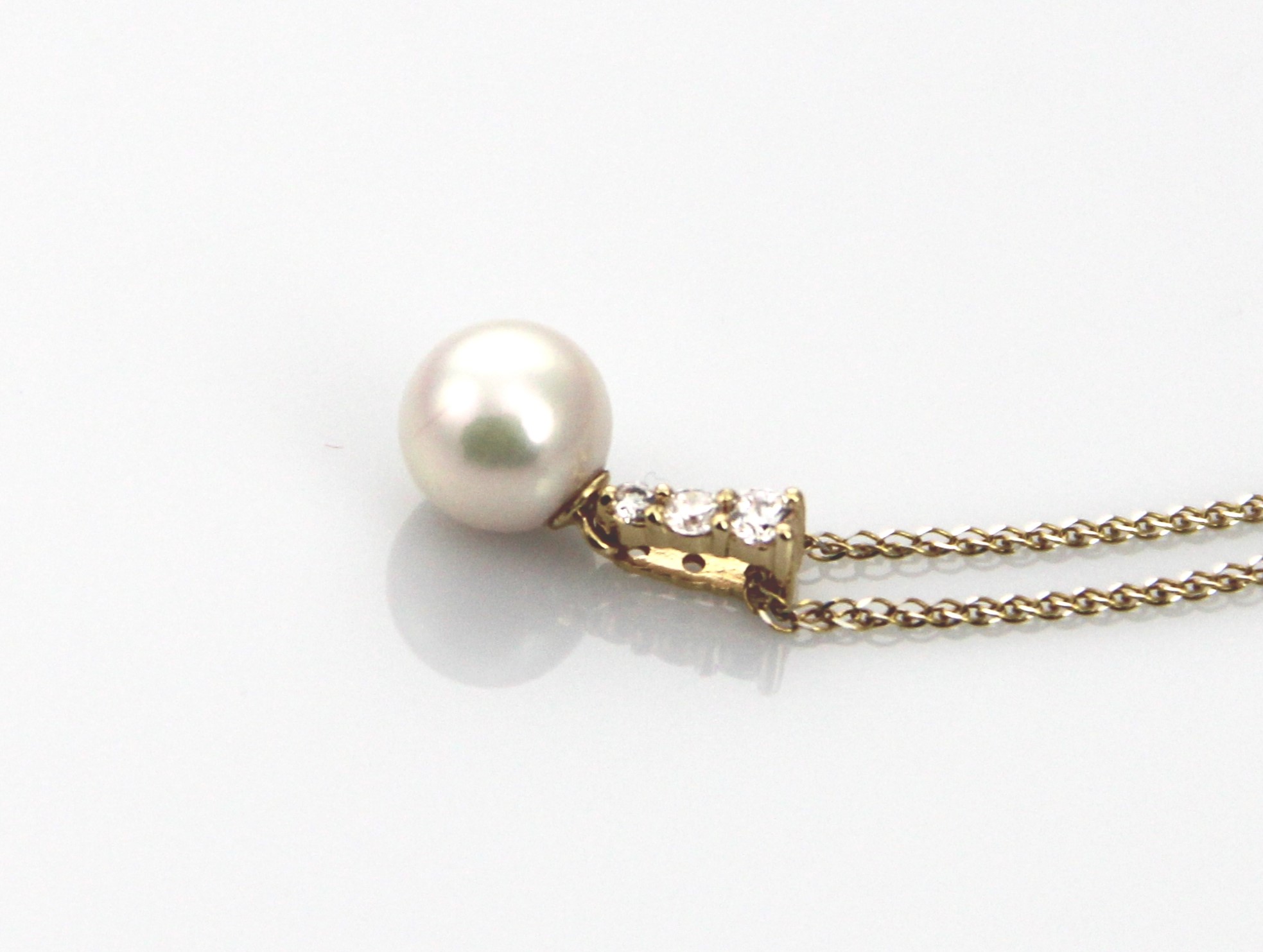 Perlenanhänger-Akoya in AAA-Qualität in 14 Karat Gold 8–8.5 mm