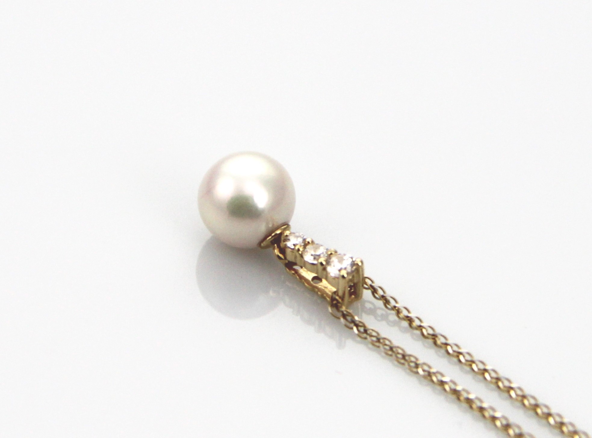 Perlenanhänger-Akoya in AAA-Qualität in 14 Karat Gold 8–8.5 mm - 2