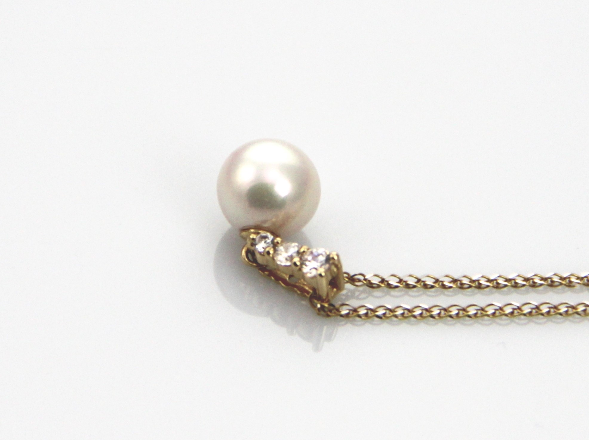 Perlenanhänger-Akoya in AAA-Qualität in 14 Karat Gold 8–8.5 mm - 4
