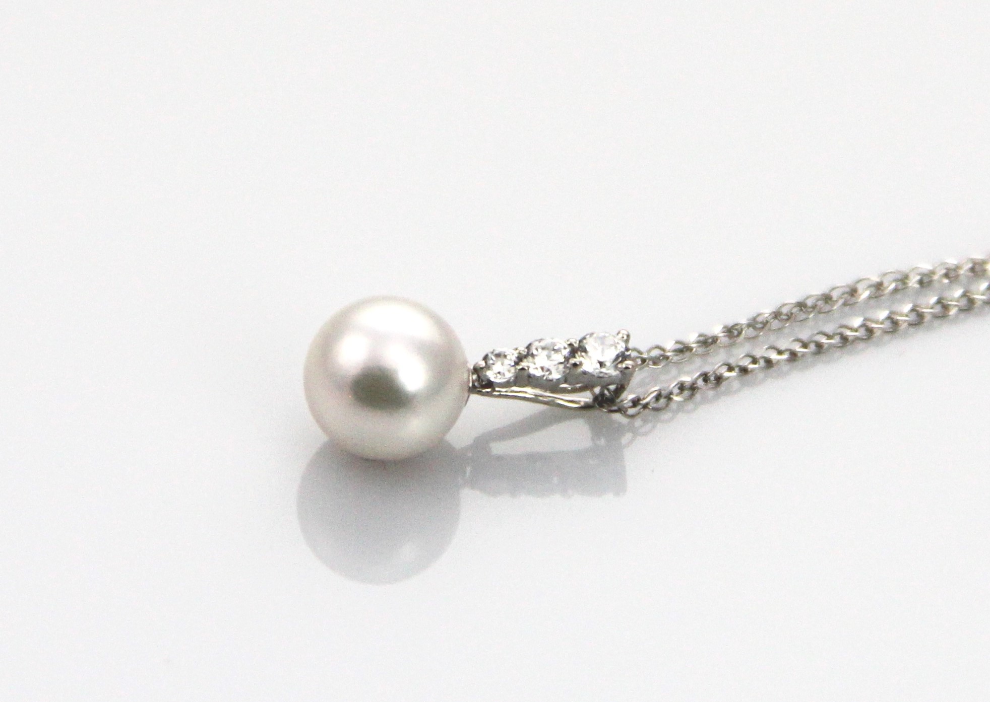 Perlenanhänger-Akoya in AAA-Qualität in Weißgold 8–8.5 mm