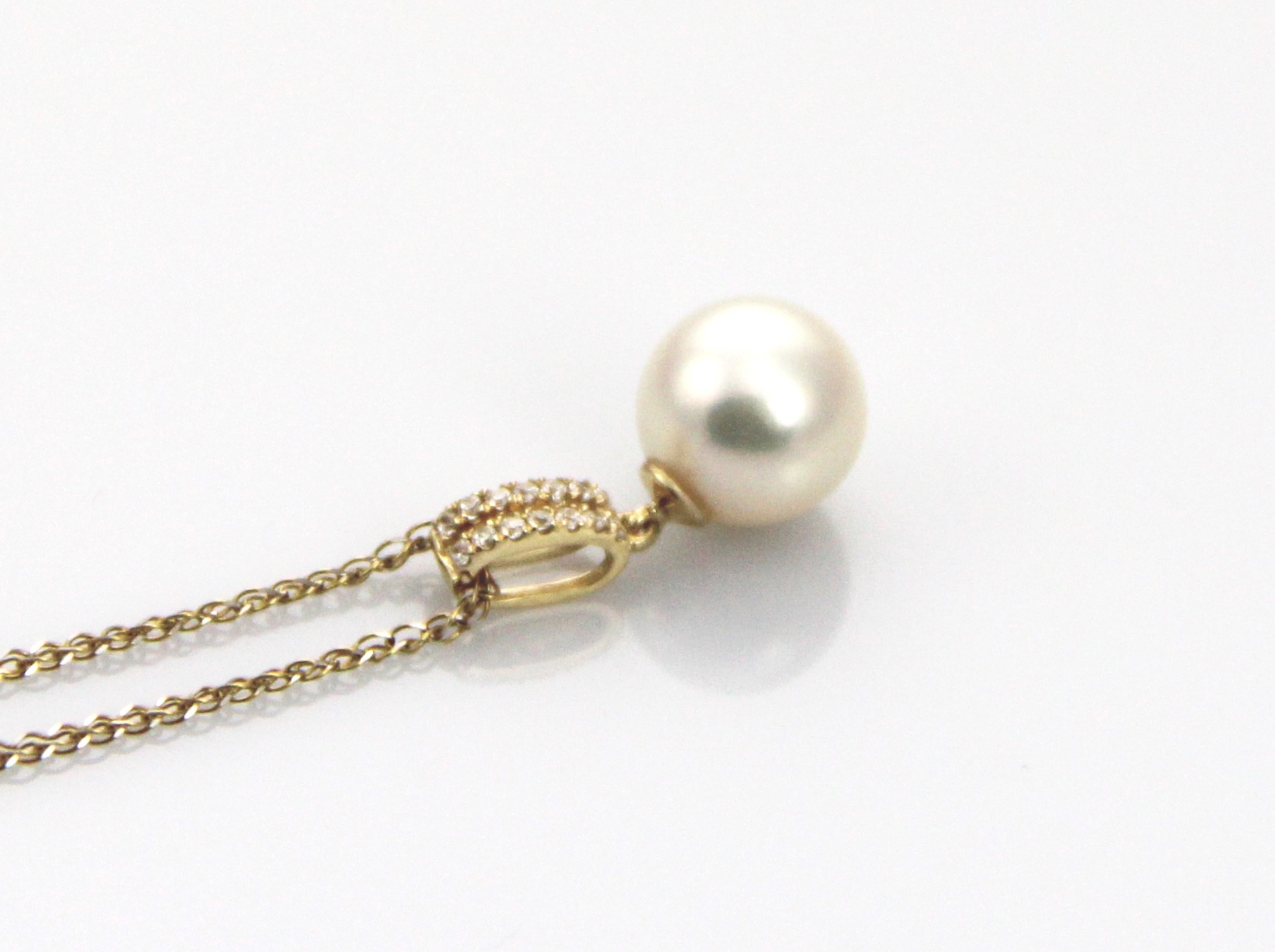 Perlenanhänger-Akoya in AAA-Qualität in 14 Karat Gold 8.5–9 mm - 3