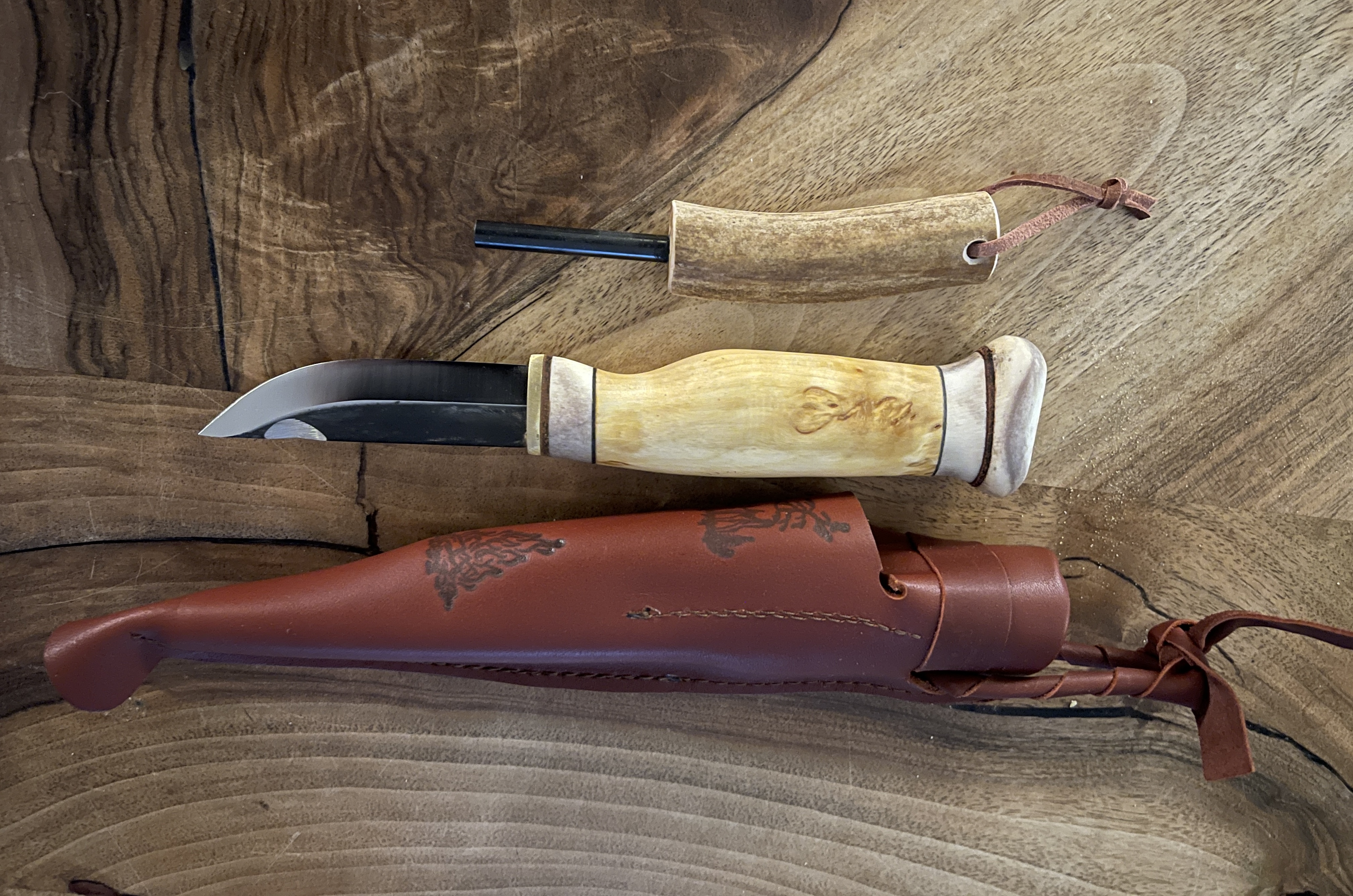 Kniv med tändstål 7.7cm älg - 4
