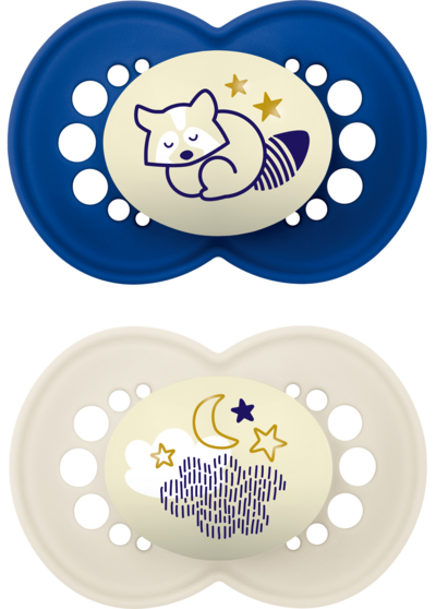 Night Napp 2-pack Silikon - 6-16 mån - MAM