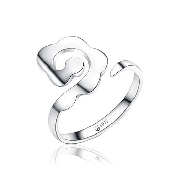 Lucky Cloud - Håndlavet 925s sølvring Cloud ring "One Size" Justerbar