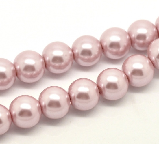 Vaxade Glaspärlor , 12mm, Champagne/Gammeldags rosa - 2