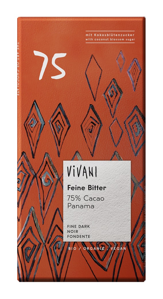Mörk choklad 75% kokossocker Vivani